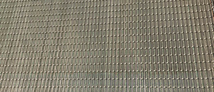 A large piece of media metal mesh with LED.