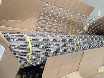 A roll of media metal mesh with LED is packed in a large carton.