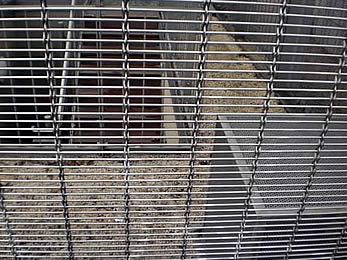 Media metal mesh without LED is installed as the sunshade curtain of a building.